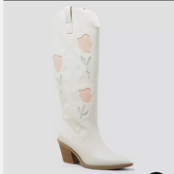 Dixie Bone Floral Western Cowboy Boots with Memory Foam - Universal Thread 9.5 - Picture 1 of 10